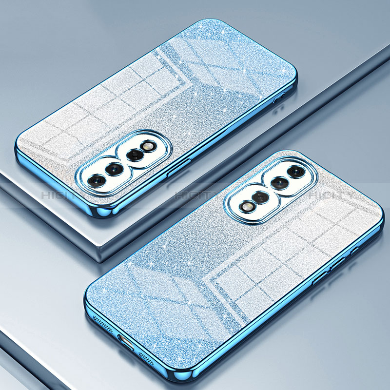 Custodia Silicone Trasparente Ultra Sottile Cover Morbida SY2 per Huawei Honor 80 Pro 5G Blu