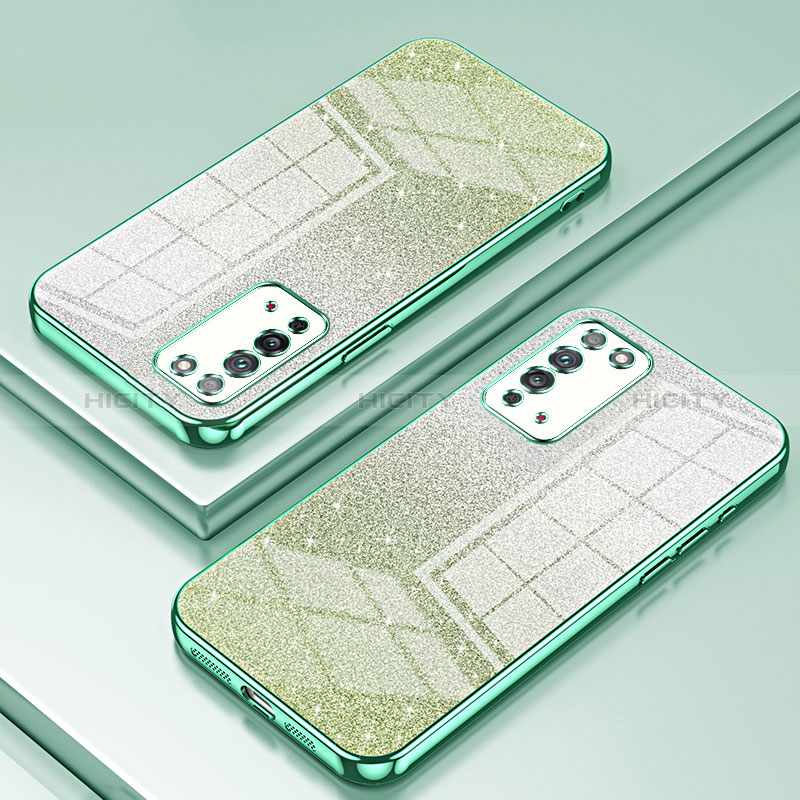 Custodia Silicone Trasparente Ultra Sottile Cover Morbida SY2 per Huawei Honor X10 5G Verde
