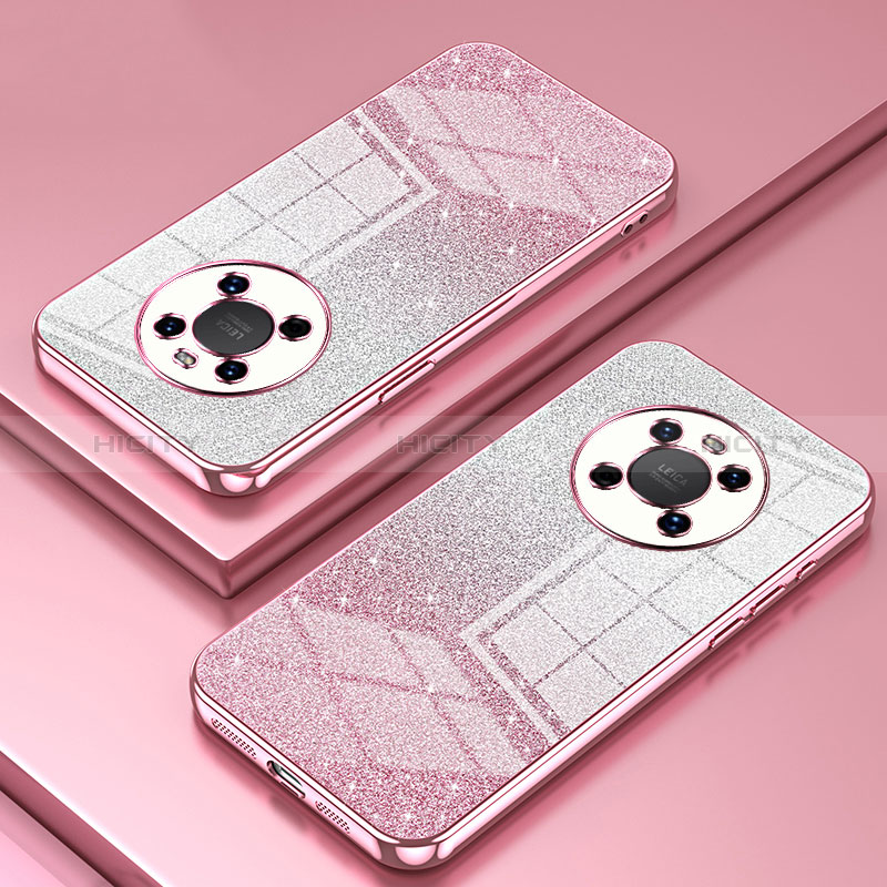 Custodia Silicone Trasparente Ultra Sottile Cover Morbida SY2 per Huawei Mate 40 Oro Rosa