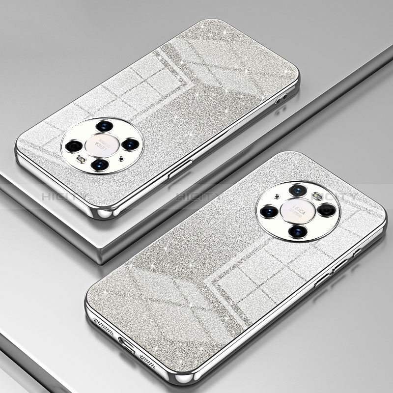 Custodia Silicone Trasparente Ultra Sottile Cover Morbida SY2 per Huawei Mate 40 Pro Argento