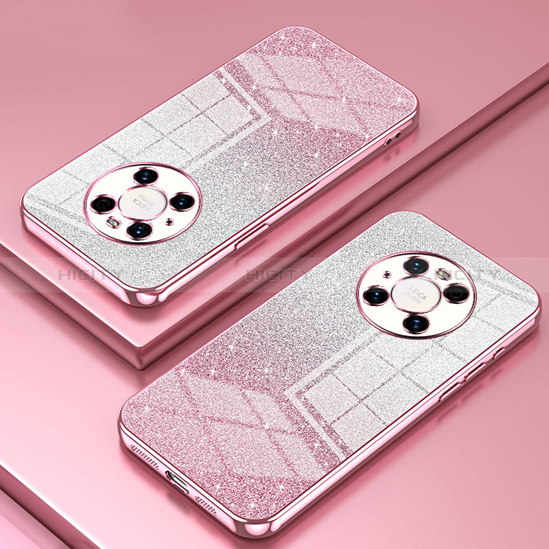 Custodia Silicone Trasparente Ultra Sottile Cover Morbida SY2 per Huawei Mate 40 Pro Oro Rosa