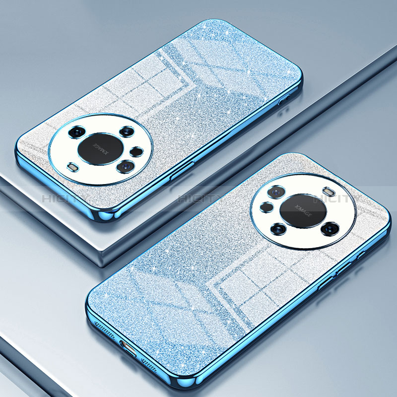Custodia Silicone Trasparente Ultra Sottile Cover Morbida SY2 per Huawei Mate 60 Blu