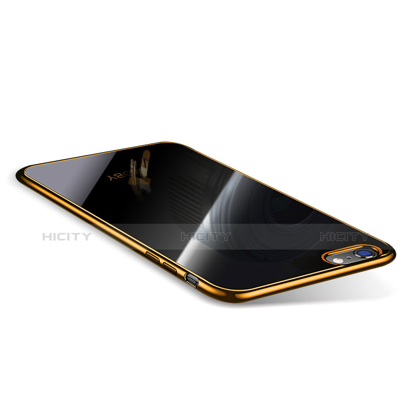 Custodia Silicone Trasparente Ultra Sottile Cover Morbida T08 per Apple iPhone 6 Plus Oro