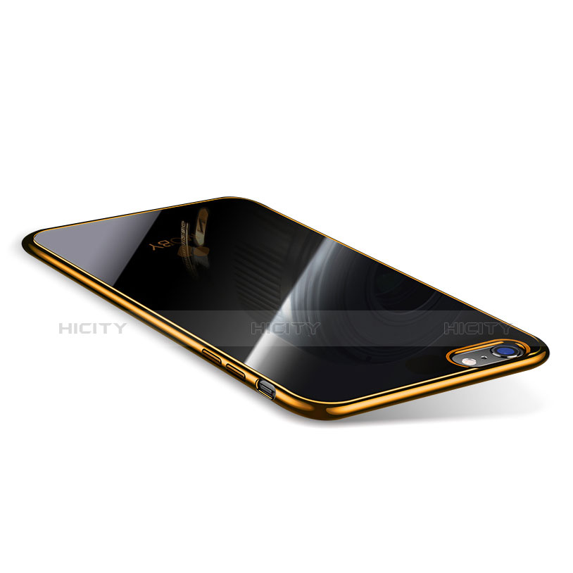 Custodia Silicone Trasparente Ultra Sottile Cover Morbida T08 per Apple iPhone 6S Plus Oro