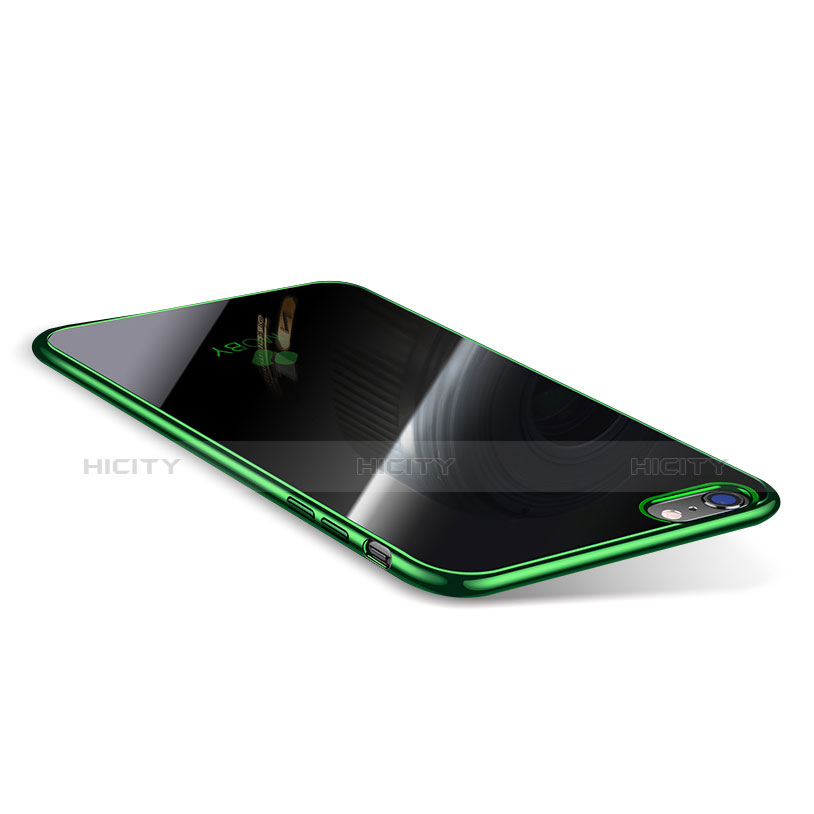 Custodia Silicone Trasparente Ultra Sottile Cover Morbida T08 per Apple iPhone 6S Plus Verde