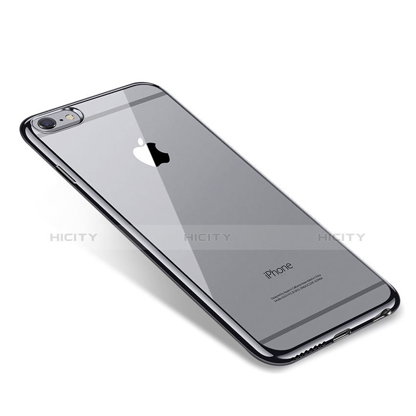 Custodia Silicone Trasparente Ultra Sottile Cover Morbida T09 per Apple iPhone 6 Plus Nero
