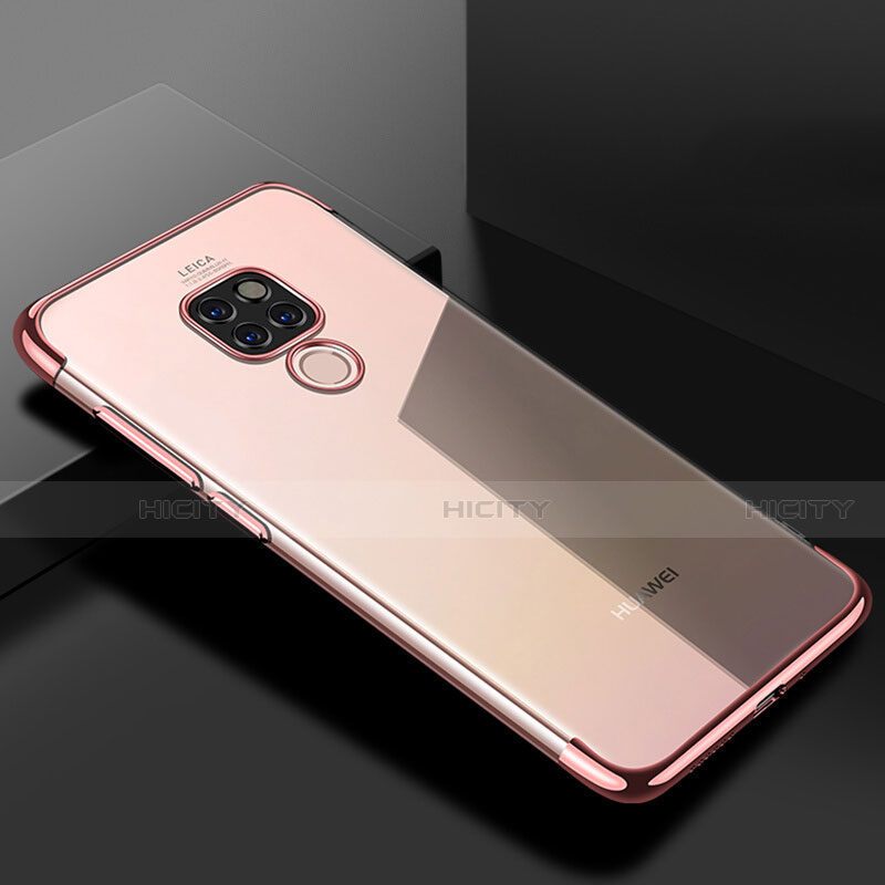 Custodia Silicone Trasparente Ultra Sottile Cover Morbida U01 per Huawei Mate 20 Oro Rosa