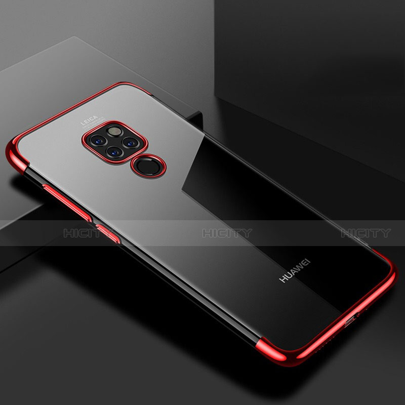 Custodia Silicone Trasparente Ultra Sottile Cover Morbida U01 per Huawei Mate 20 Rosso