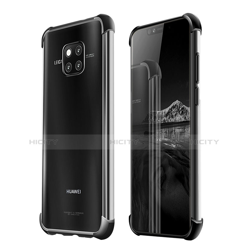 Custodia Silicone Trasparente Ultra Sottile Cover Morbida U03 per Huawei Mate 20 Pro Nero