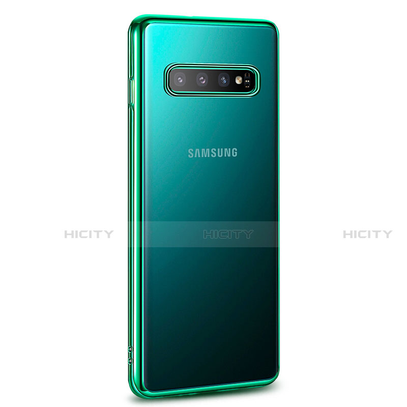 Custodia Silicone Trasparente Ultra Sottile Cover Morbida U03 per Samsung Galaxy S10 Verde