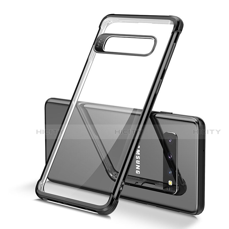 Custodia Silicone Trasparente Ultra Sottile Cover Morbida U05 per Samsung Galaxy S10 Plus Nero