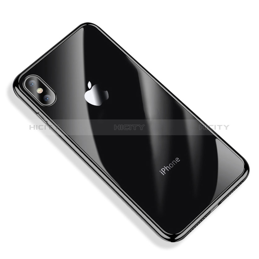 Custodia Silicone Trasparente Ultra Sottile Cover Morbida V03 per Apple iPhone Xs Max Nero