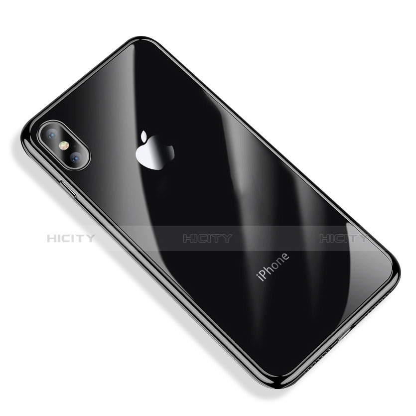 Custodia Silicone Trasparente Ultra Sottile Cover Morbida V03 per Apple iPhone Xs Nero