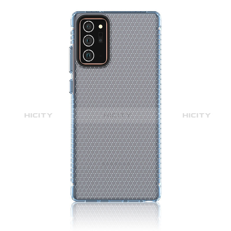 Custodia Silicone Trasparente Ultra Sottile Cover Morbida YF1 per Samsung Galaxy Note 20 5G Blu