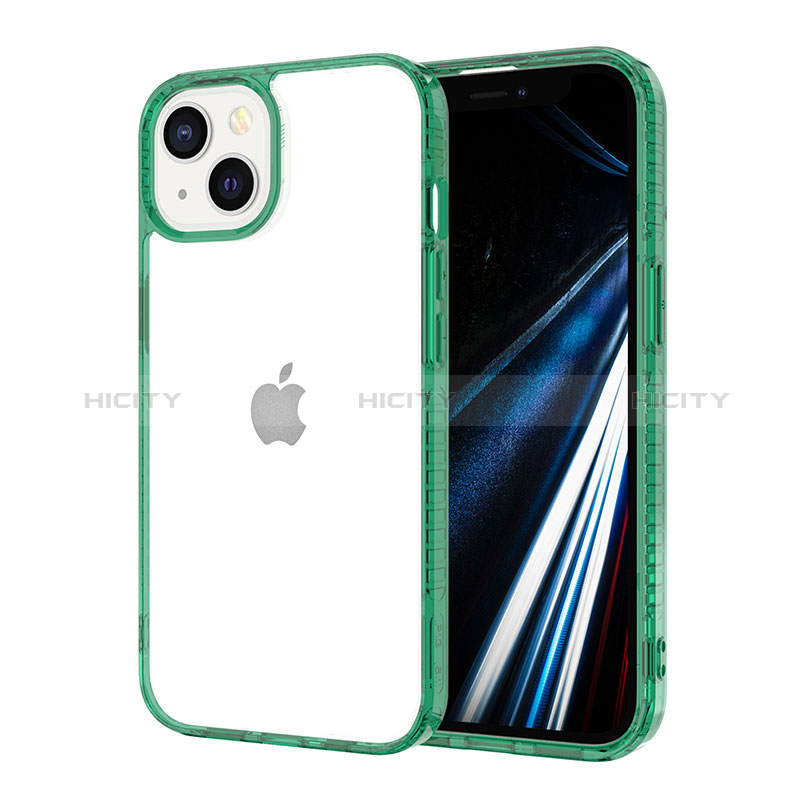 Custodia Silicone Trasparente Ultra Sottile Cover Morbida YJ2 per Apple iPhone 13 Verde Notte