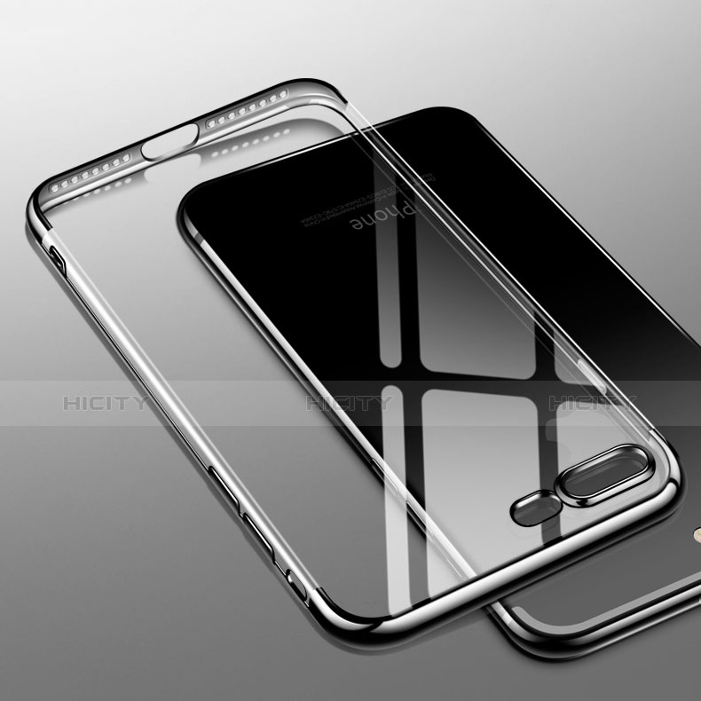 Custodia Silicone Trasparente Ultra Sottile Morbida A07 per Apple iPhone 8 Plus Nero