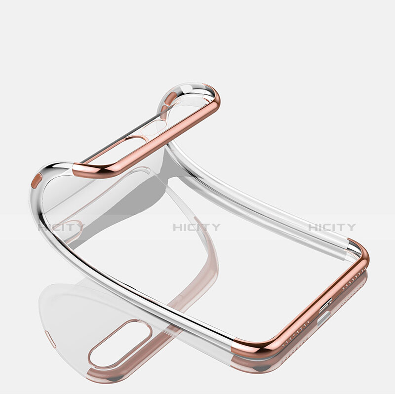 Custodia Silicone Trasparente Ultra Sottile Morbida A07 per Apple iPhone 8 Plus Oro Rosa