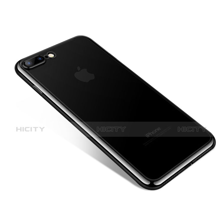 Custodia Silicone Trasparente Ultra Sottile Morbida A08 per Apple iPhone 8 Plus Nero