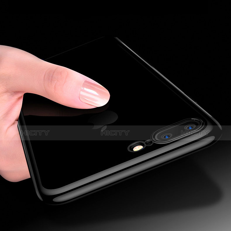 Custodia Silicone Trasparente Ultra Sottile Morbida A08 per Apple iPhone 8 Plus Nero