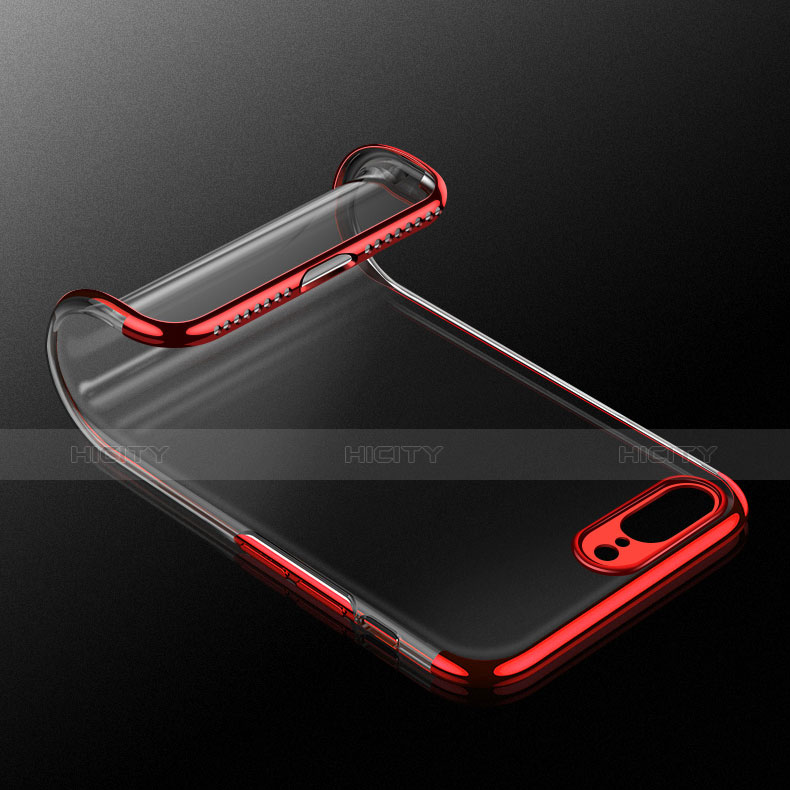 Custodia Silicone Trasparente Ultra Sottile Morbida A12 per Apple iPhone 8 Plus Rosso