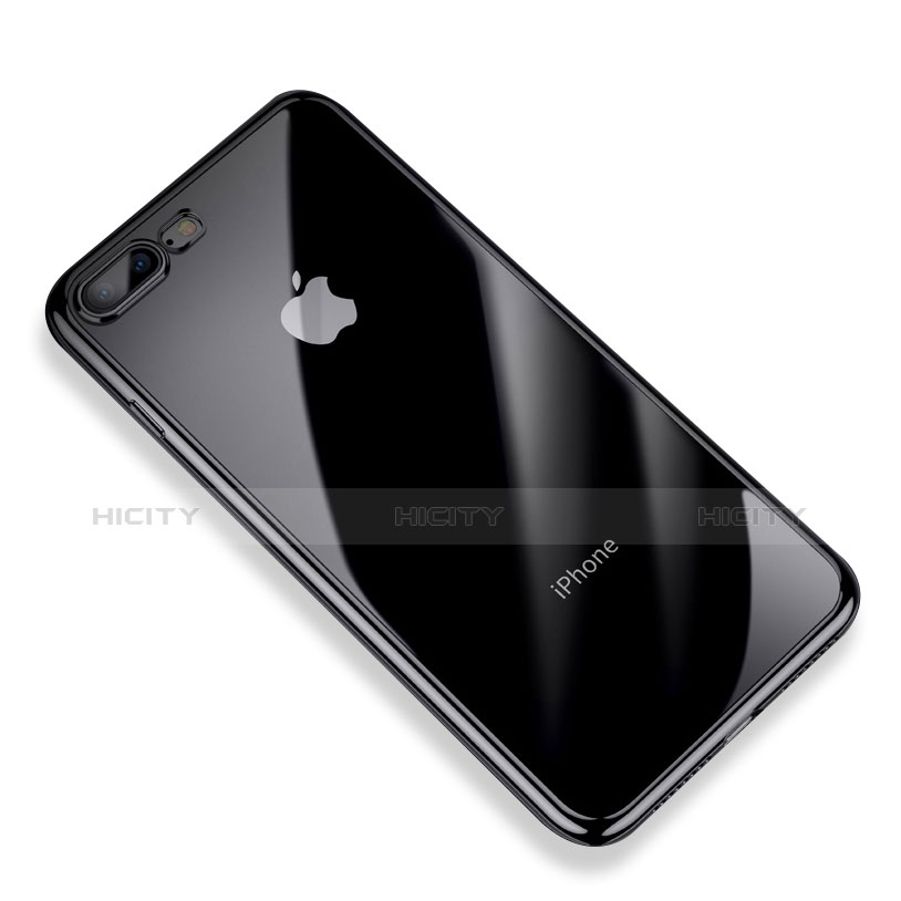 Custodia Silicone Trasparente Ultra Sottile Morbida A14 per Apple iPhone 7 Plus Nero