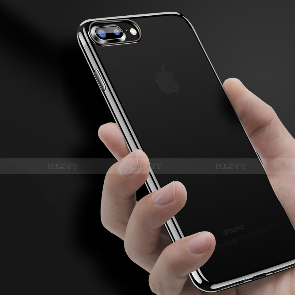 Custodia Silicone Trasparente Ultra Sottile Morbida A22 per Apple iPhone 8 Plus Nero