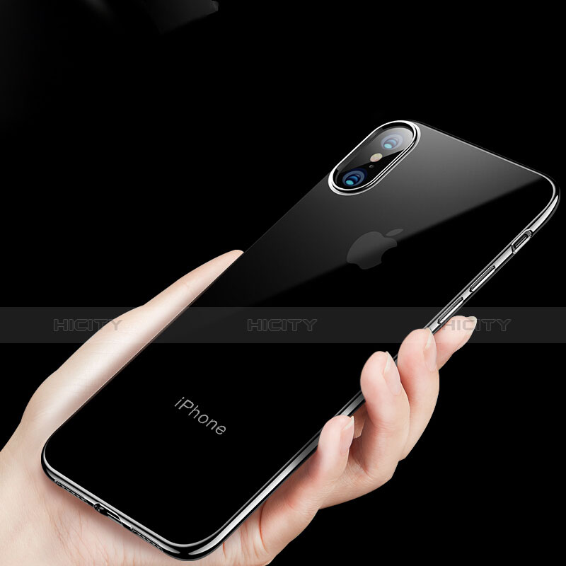 Custodia Silicone Trasparente Ultra Sottile Morbida C11 per Apple iPhone Xs Nero