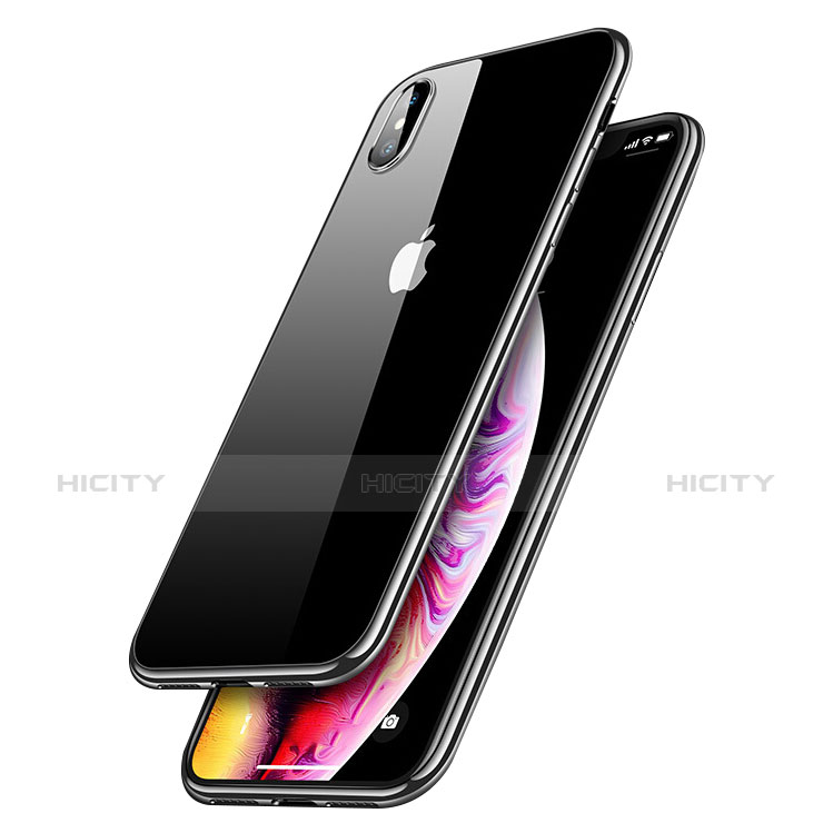 Custodia Silicone Trasparente Ultra Sottile Morbida C12 per Apple iPhone Xs Argento