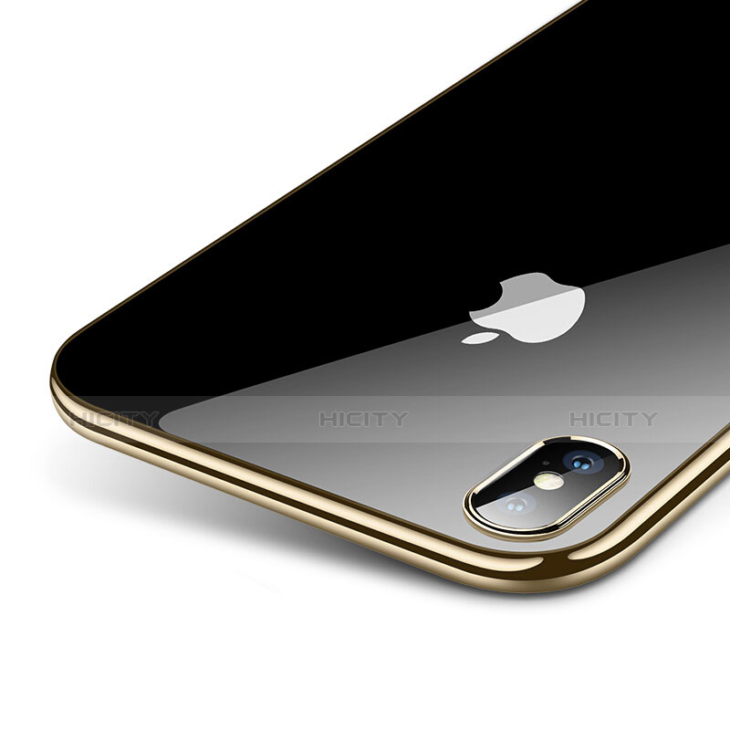 Custodia Silicone Trasparente Ultra Sottile Morbida C12 per Apple iPhone Xs Max Oro