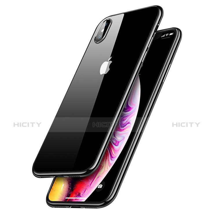 Custodia Silicone Trasparente Ultra Sottile Morbida C12 per Apple iPhone Xs Nero
