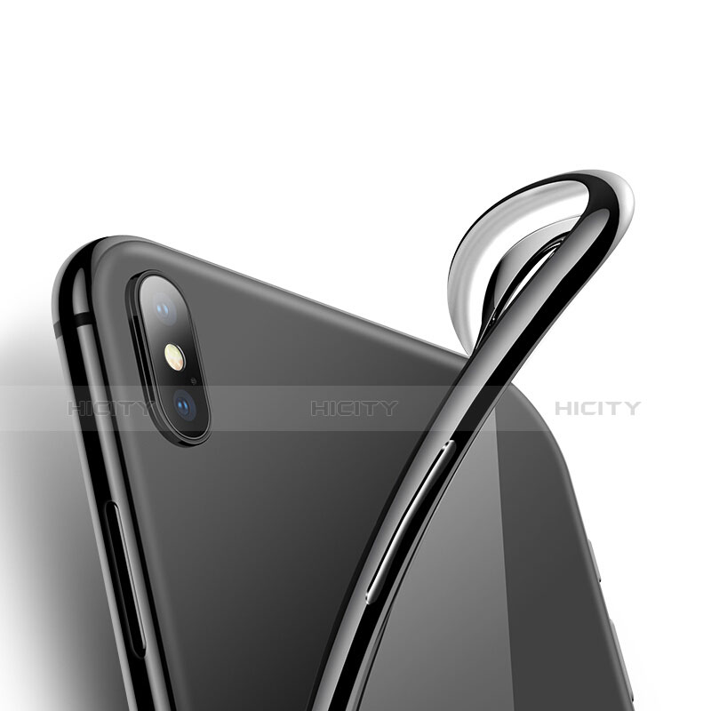 Custodia Silicone Trasparente Ultra Sottile Morbida C12 per Apple iPhone Xs Nero