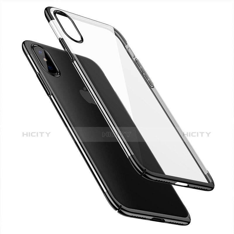 Custodia Silicone Trasparente Ultra Sottile Morbida C16 per Apple iPhone X Nero