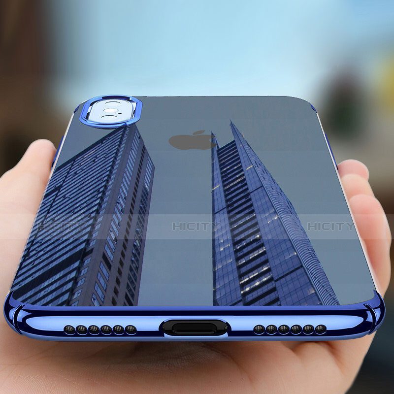 Custodia Silicone Trasparente Ultra Sottile Morbida C16 per Apple iPhone Xs Blu