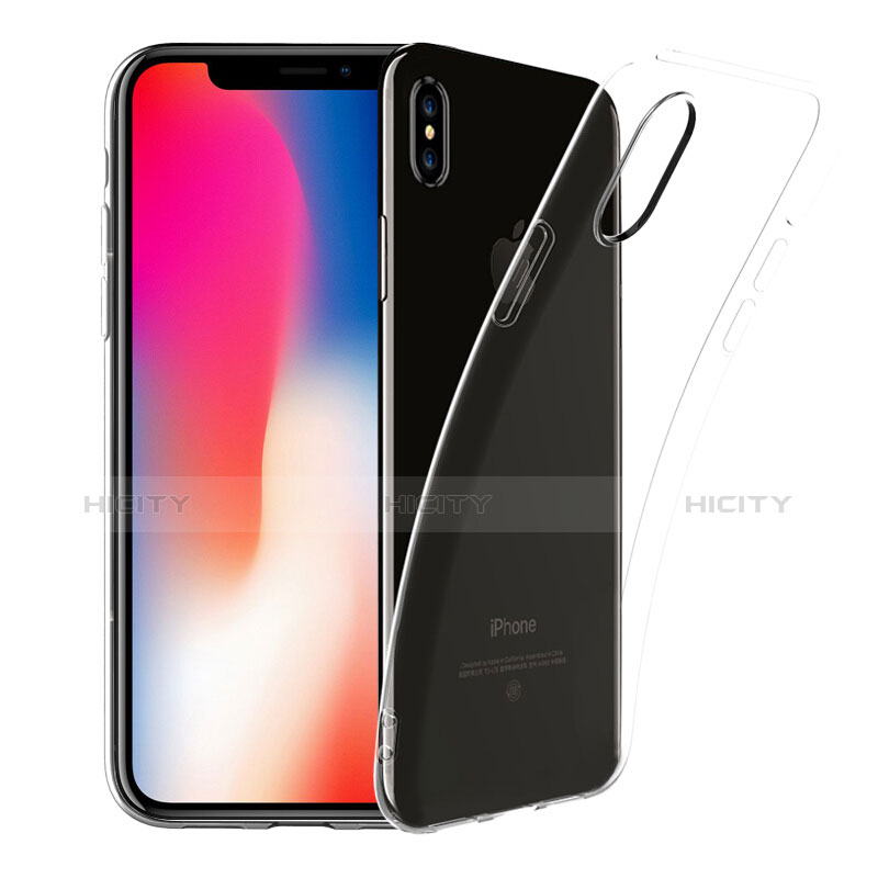 Custodia Silicone Trasparente Ultra Sottile Morbida con Pellicola Protettiva per Apple iPhone Xs Chiaro