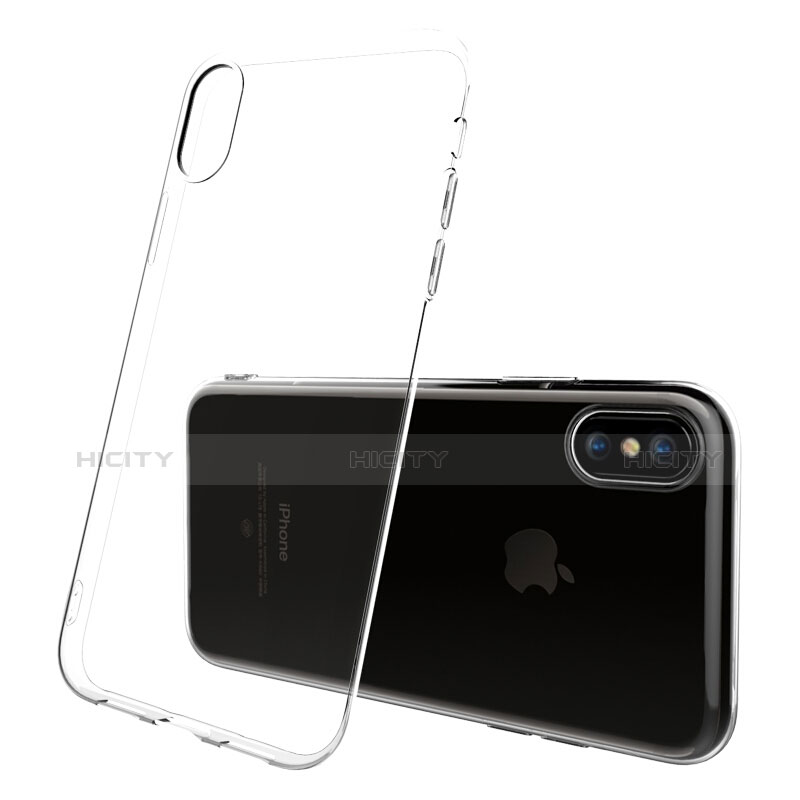 Custodia Silicone Trasparente Ultra Sottile Morbida con Pellicola Protettiva per Apple iPhone Xs Chiaro