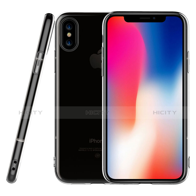 Custodia Silicone Trasparente Ultra Sottile Morbida con Pellicola Protettiva per Apple iPhone Xs Chiaro