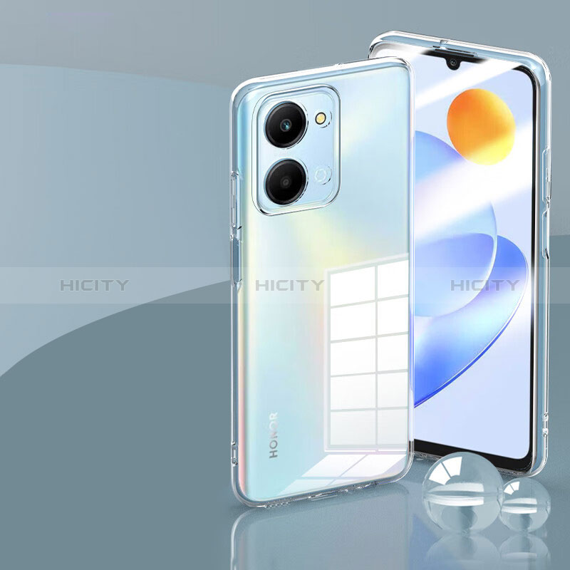 Custodia Silicone Trasparente Ultra Sottile Morbida con Pellicola Protettiva per Huawei Honor X7a Chiaro