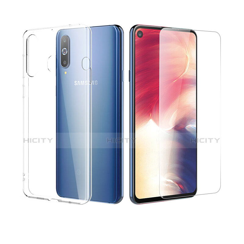 Custodia Silicone Trasparente Ultra Sottile Morbida con Pellicola Protettiva per Samsung Galaxy A8s SM-G8870 Chiaro