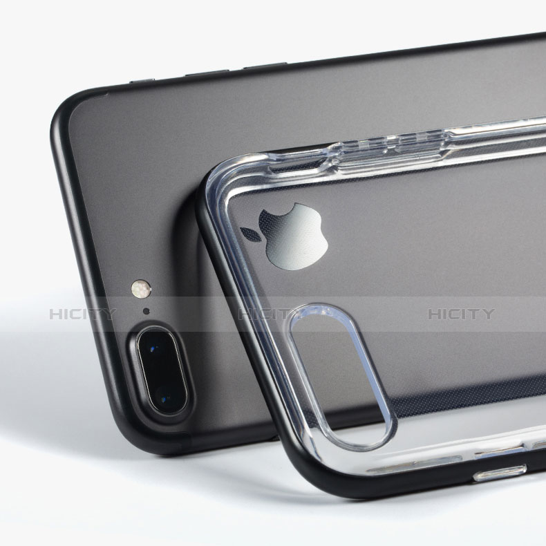 Custodia Silicone Trasparente Ultra Sottile Morbida con Supporto per Apple iPhone 7 Plus Grigio