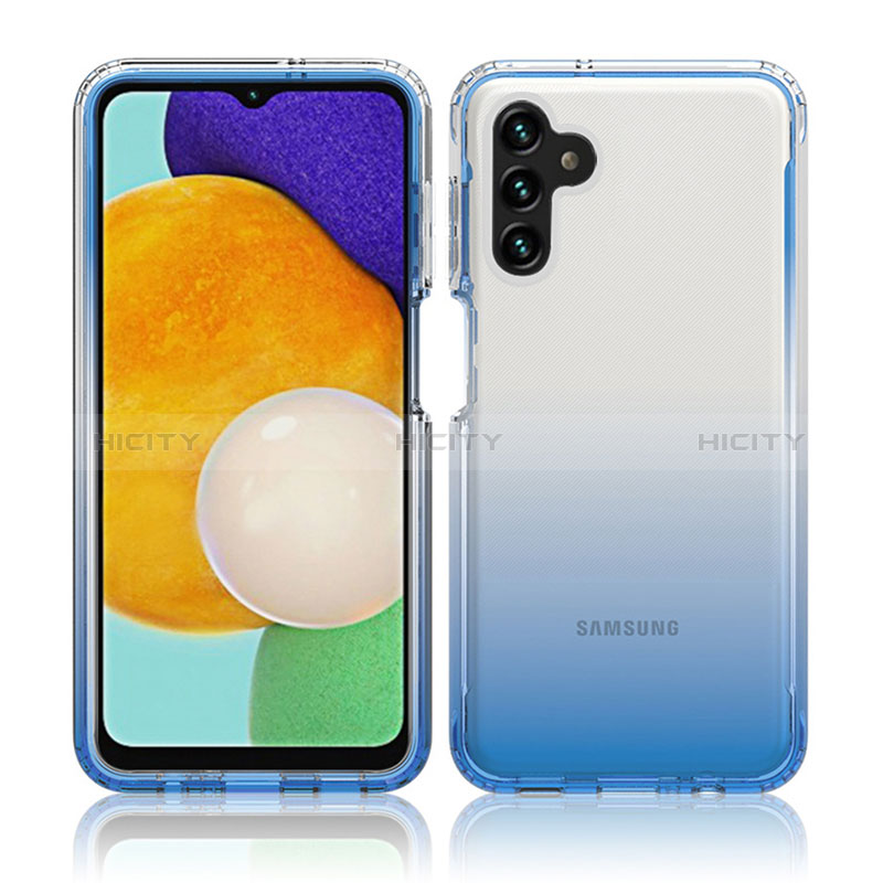 Custodia Silicone Trasparente Ultra Sottile Morbida Cover Fronte e Retro 360 Gradi Sfumato JX1 per Samsung Galaxy A04s Blu