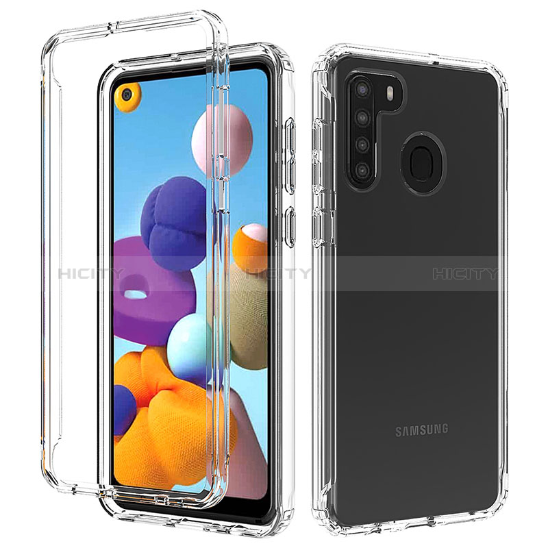 Custodia Silicone Trasparente Ultra Sottile Morbida Cover Fronte e Retro 360 Gradi Sfumato JX1 per Samsung Galaxy A21s