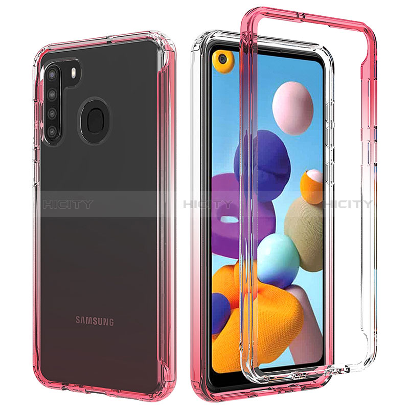 Custodia Silicone Trasparente Ultra Sottile Morbida Cover Fronte e Retro 360 Gradi Sfumato JX1 per Samsung Galaxy A21s