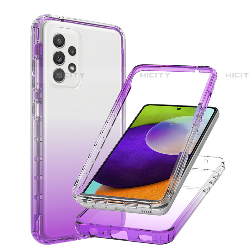 Custodia Silicone Trasparente Ultra Sottile Morbida Cover Fronte e Retro 360 Gradi Sfumato JX1 per Samsung Galaxy A52 5G