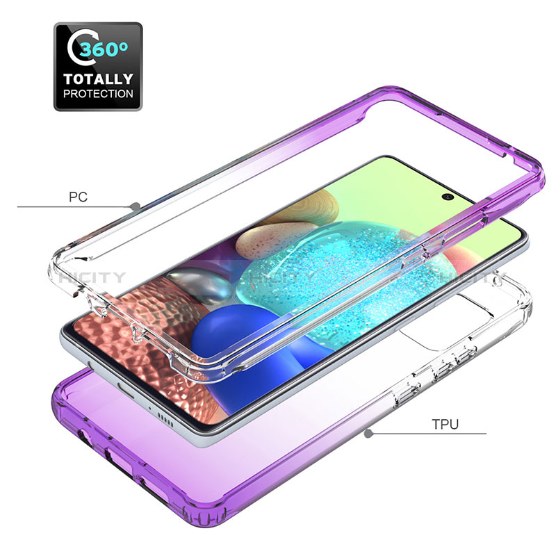 Custodia Silicone Trasparente Ultra Sottile Morbida Cover Fronte e Retro 360 Gradi Sfumato JX1 per Samsung Galaxy A71 4G A715