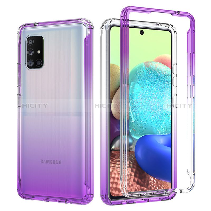 Custodia Silicone Trasparente Ultra Sottile Morbida Cover Fronte e Retro 360 Gradi Sfumato JX1 per Samsung Galaxy A71 5G