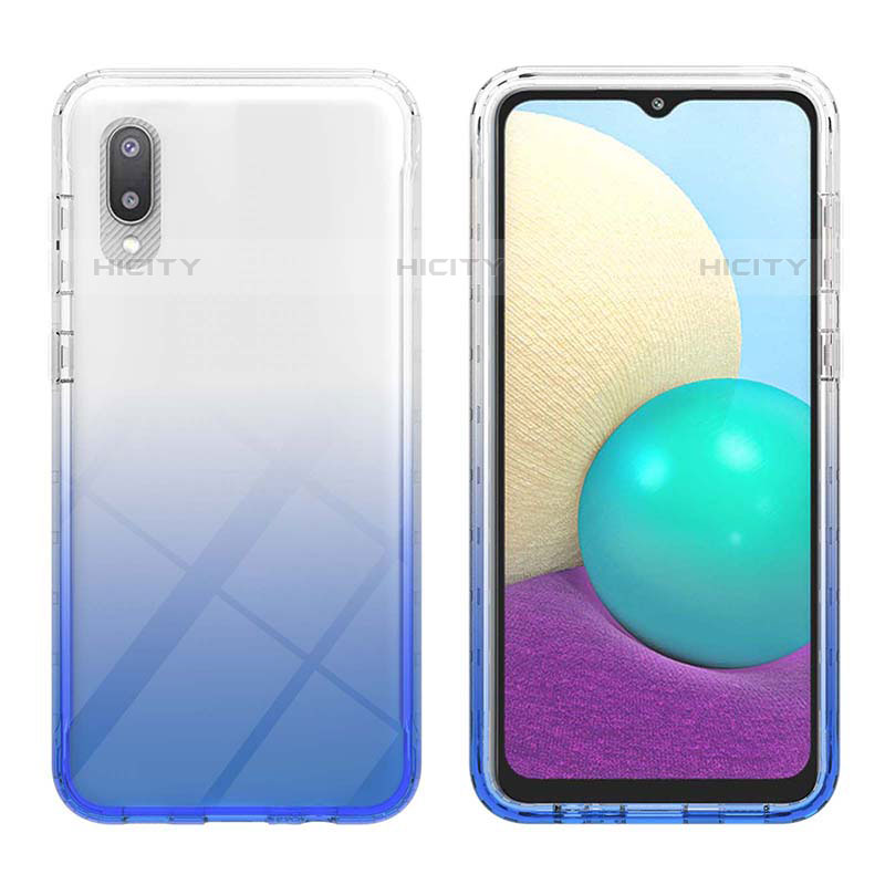 Custodia Silicone Trasparente Ultra Sottile Morbida Cover Fronte e Retro 360 Gradi Sfumato JX1 per Samsung Galaxy M02