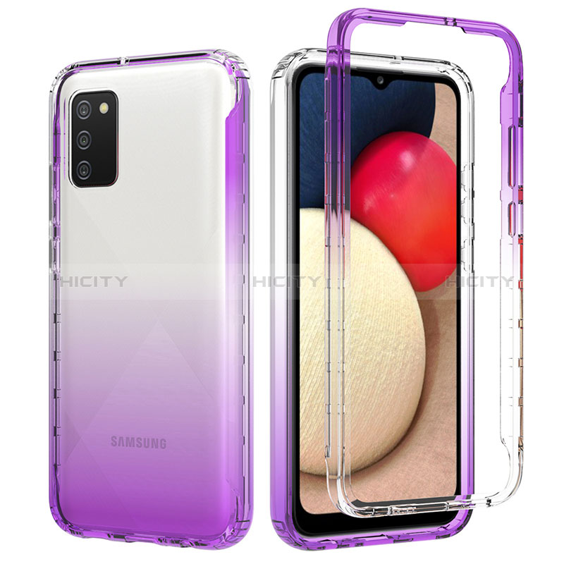 Custodia Silicone Trasparente Ultra Sottile Morbida Cover Fronte e Retro 360 Gradi Sfumato JX4 per Samsung Galaxy A02s