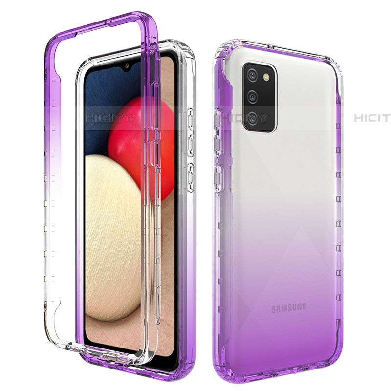 Custodia Silicone Trasparente Ultra Sottile Morbida Cover Fronte e Retro 360 Gradi Sfumato JX4 per Samsung Galaxy A03s