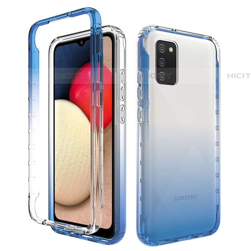 Custodia Silicone Trasparente Ultra Sottile Morbida Cover Fronte e Retro 360 Gradi Sfumato JX4 per Samsung Galaxy A03s