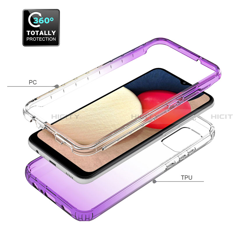 Custodia Silicone Trasparente Ultra Sottile Morbida Cover Fronte e Retro 360 Gradi Sfumato JX4 per Samsung Galaxy F02S SM-E025F